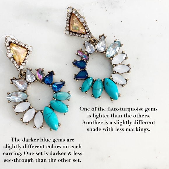 🆑 "Irina" Earrings || Blue & Clear Crystal - Picture 7 of 12